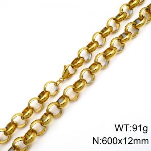 SS Gold-Plating Necklace - KN89117-Z