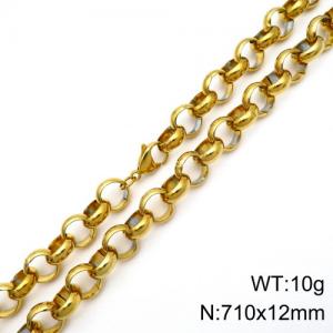 SS Gold-Plating Necklace - KN89119-Z