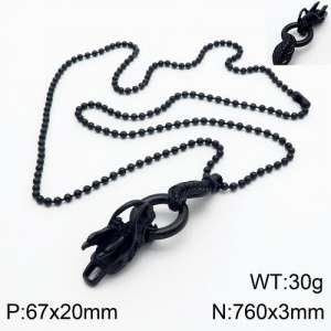 Stainless Steel Black-plating Necklace - KN89145-Z