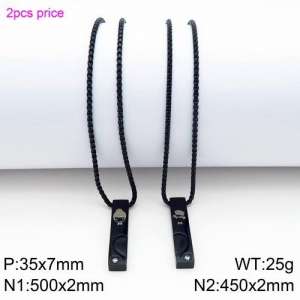 Stainless Steel Black-plating Necklace - KN89152-Z