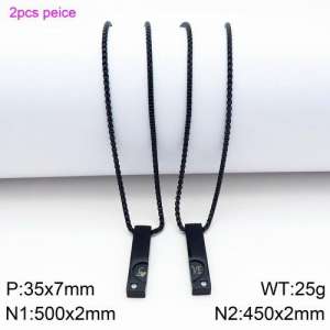 Stainless Steel Black-plating Necklace - KN89154-Z