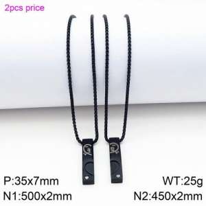 Stainless Steel Black-plating Necklace - KN89155-Z