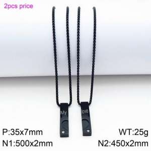Stainless Steel Black-plating Necklace - KN89156-Z