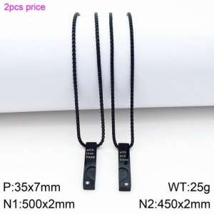 Stainless Steel Black-plating Necklace - KN89158-Z