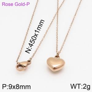 SS Rose Gold-Plating Necklace - KN89303-KFC