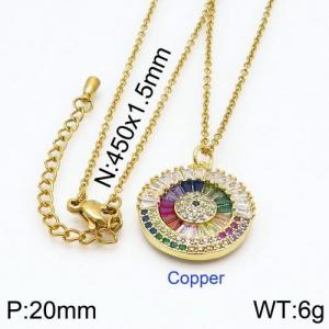 Stainless Steel Stone Necklace - KN89349-JT