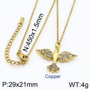 Stainless Steel Stone Necklace - KN89351-JT