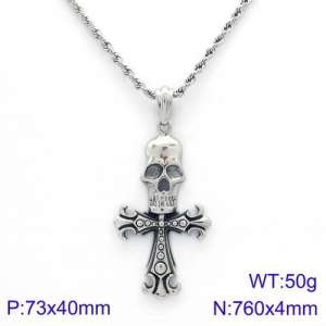 Stainless Steel Necklace - KN89384-BDJX