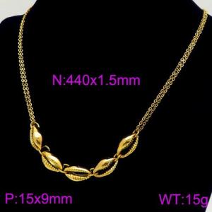 SS Gold-Plating Necklace - KN89409-Z