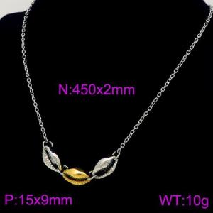SS Gold-Plating Necklace - KN89411-Z