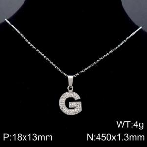 Stainless Steel Stone Necklace - KN89516-K