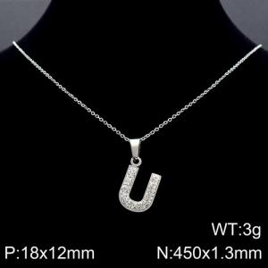 Stainless Steel Stone Necklace - KN89544-K