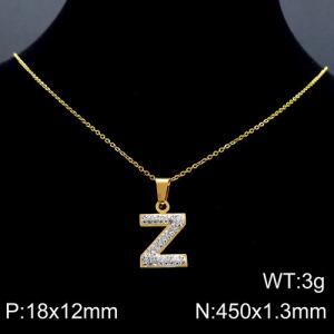 Stainless Steel Stone Necklace - KN89555-K