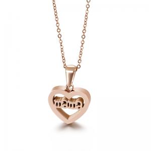 SS Rose Gold-Plating Necklace - KN89584-K