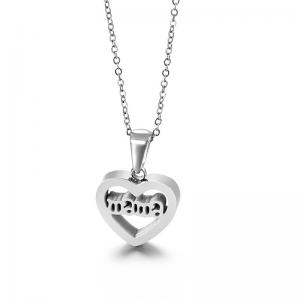 Heart shaped Mama stainless steel necklace for women as a Mother's Day gift - KN89585-K