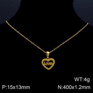 SS Gold-Plating Necklace - KN89589-K