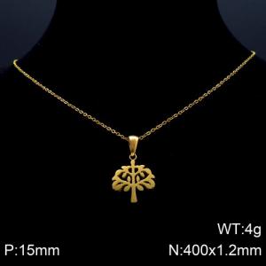 SS Gold-Plating Necklace - KN89591-K