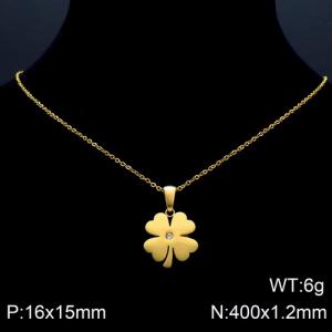 SS Gold-Plating Necklace - KN89594-K