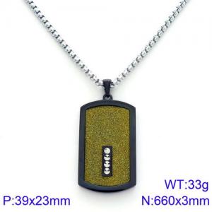 Stainless Steel Black-plating Necklace - KN89762-KPD