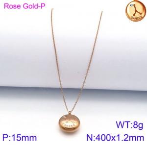 SS Rose Gold-Plating Necklace - KN89778-KFC