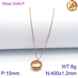 SS Rose Gold-Plating Necklace - KN89782-KFC