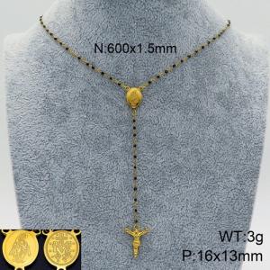 Stainless Steel Rosary Necklace - KN89812-K