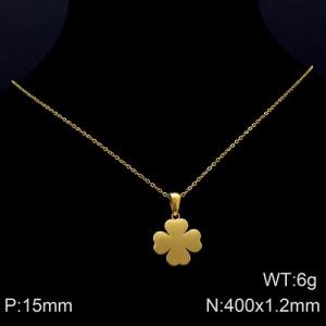 SS Gold-Plating Necklace - KN89824-K