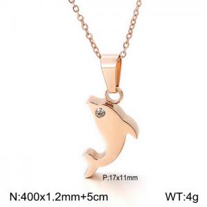 SS Rose Gold-Plating Necklace - KN89962-K