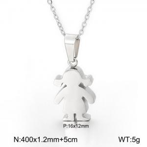 Fashionable cartoon little girl collarbone chain Children's Day minimalist necklace - KN89966-K