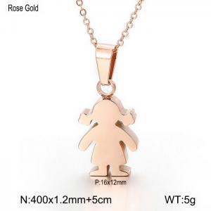 Fashionable cartoon little girl collarbone chain Children's Day minimalist necklace Rose Gold-Plating Necklace - KN89968-K