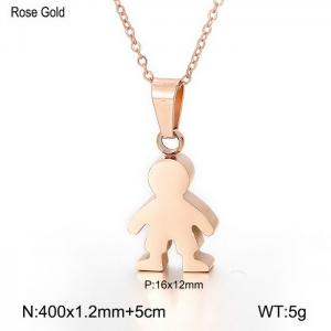 Fashionable cartoon little girl collarbone chain Children's Day minimalist necklace Rose Gold-Plating Necklace - KN89969-K