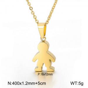 Fashionable cartoon little girl collarbone chain Children's Day minimalist necklace Gold-Plating Necklace - KN89970-K