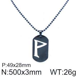 Stainless Steel Black-plating Necklace - KN90024-Z