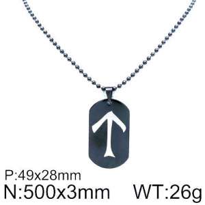 Stainless Steel Black-plating Necklace - KN90027-Z