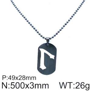 Stainless Steel Black-plating Necklace - KN90030-Z