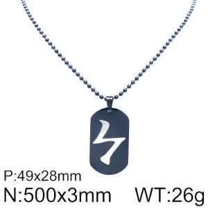 Stainless Steel Black-plating Necklace - KN90036-Z