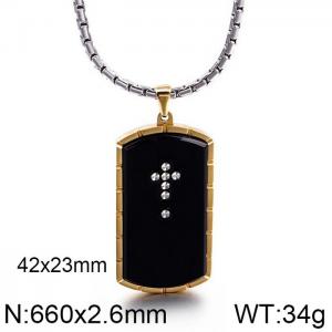 SS Gold-Plating Necklace - KN90099-KPD
