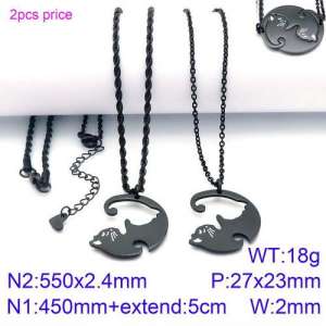 Stainless Steel Black-plating Necklace - KN90117-Z