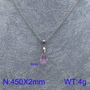 Stainless Steel Stone & Crystal Necklace - KN90161-Z