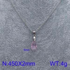 Stainless Steel Stone & Crystal Necklace - KN90161-Z