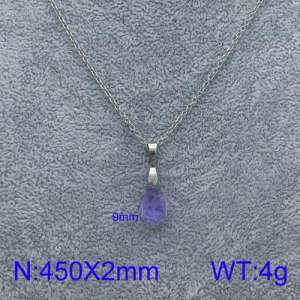 Stainless Steel Stone & Crystal Necklace - KN90162-Z
