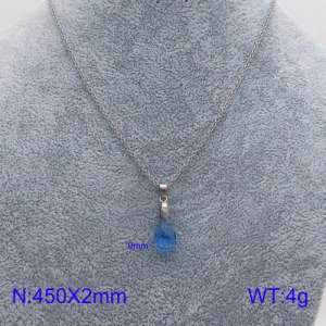 Stainless Steel Stone & Crystal Necklace - KN90163-Z