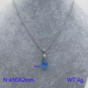 Stainless Steel Stone & Crystal Necklace - KN90163-Z