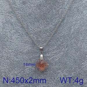Stainless Steel Stone & Crystal Necklace - KN90164-Z