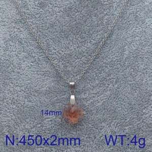 Stainless Steel Stone & Crystal Necklace - KN90164-Z