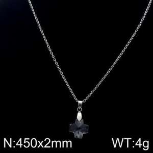 Stainless Steel Stone & Crystal Necklace - KN90167-Z