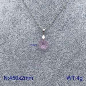 Stainless Steel Stone & Crystal Necklace - KN90170-Z