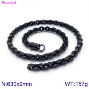 Stainless Steel Black-plating Necklace - KN90230-KFC