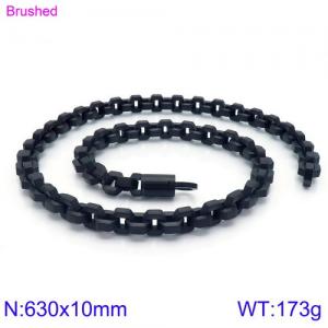 Stainless Steel Black-plating Necklace - KN90233-KFC
