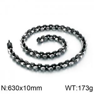 Stainless Steel Black-plating Necklace - KN90235-KFC